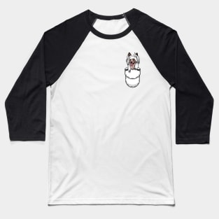 Funny Chinese Crested Pocket Dog Baseball T-Shirt